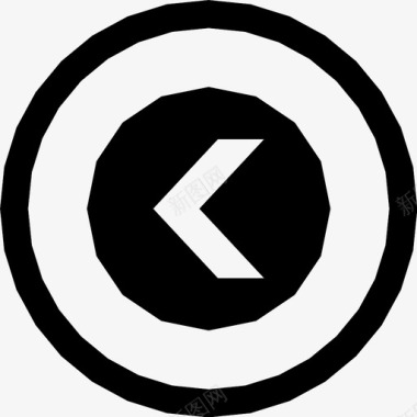 向左旋转圆圈内向左箭头图标图标