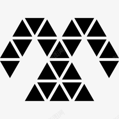 多边形对称形状的小三角形形状图标图标
