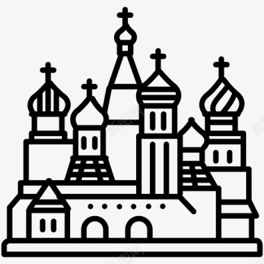 建筑与城市圣巴兹尔大教堂建筑教堂图标图标