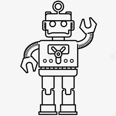 机器人人类发展科幻小说图标图标