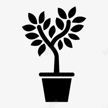 植物小树盆栽图标图标