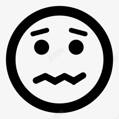 emoji表情焦虑面孔面部表情图标图标