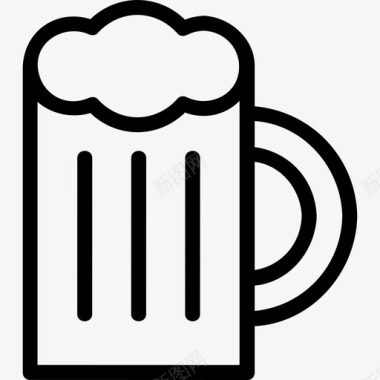 啤酒把手玻璃杯图标图标