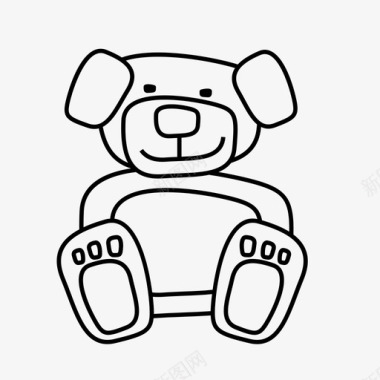 冬天的性格洋娃娃泰迪熊填充动物图标图标