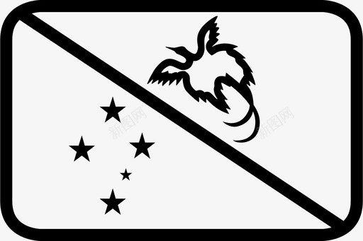 巴布亚新几内亚国旗世界地形图标图标