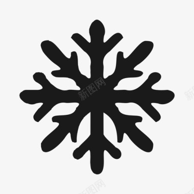 天气符号雪花白色天气预报图标图标