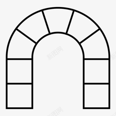 船运桥梁建筑拱门结构拱石图标图标