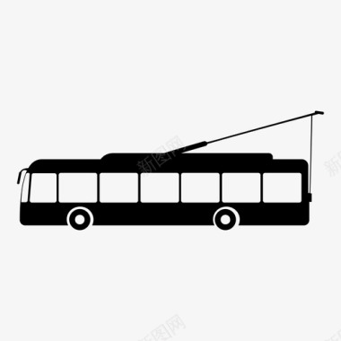 公共交通标识无轨电车公共汽车轻轨图标图标