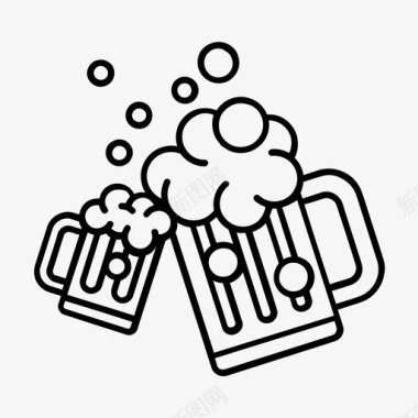 啤酒节畅饮干杯欢乐见面图标图标