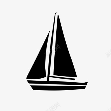 帆船帆布船体图标图标