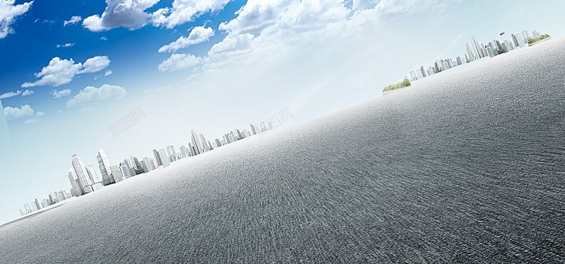 新能源汽车海报蓝天白云城市地面速度低碳海报bann背景