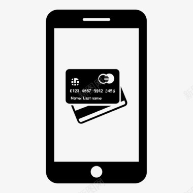 信用卡支付移动购物图标图标