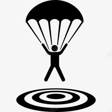 跳伞跳伞空降着陆图标图标