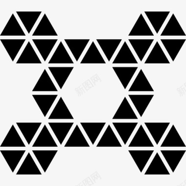 多边形对称装饰的小三角形线条形状图标图标