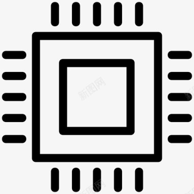 排球标志处理器计算机芯片微芯片图标图标
