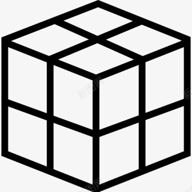 四块立方体形状金融和贸易图标图标