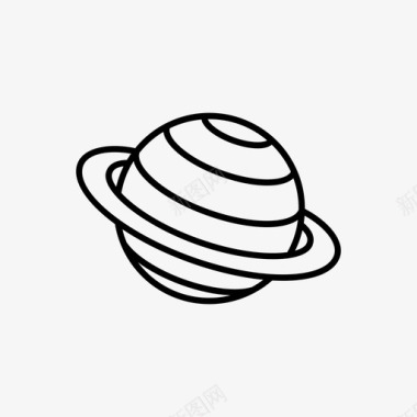土星球体太空岩石图标图标
