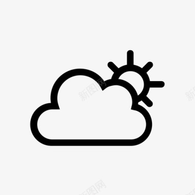 天气部分多云气候轮廓图标图标