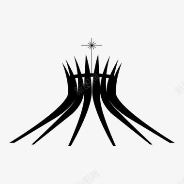 巴西利亚大教堂旅游标志图标图标