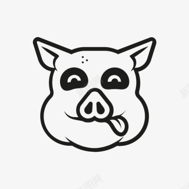 饥饿的猪鼻子乐趣图标图标