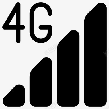 4K图标4g网络移动-实心图标图标