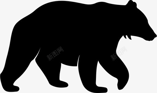 森林动物黑熊熊动物野营图标图标