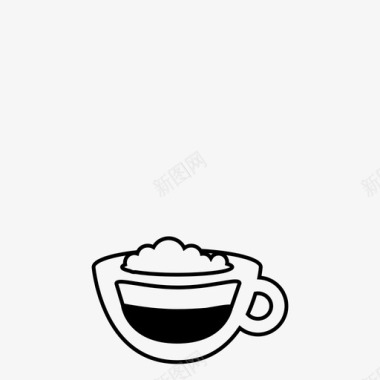 意式浓缩咖啡蒸牛奶小杯图标图标
