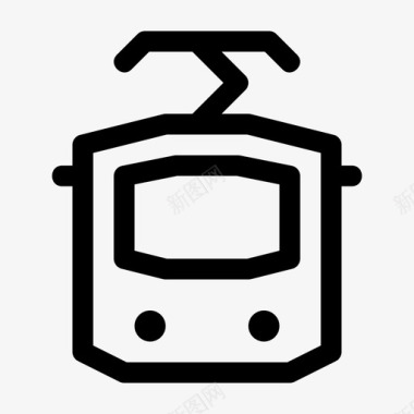 公共交通标识有轨电车旅行运输图标图标