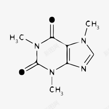 分子键咖啡因分子图标图标