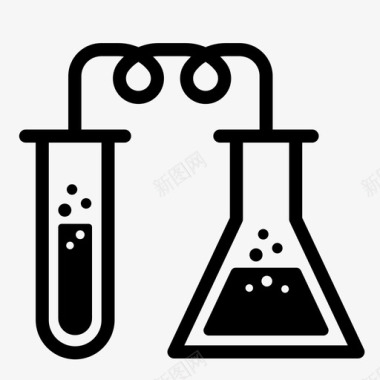 科学实验画册试管烧瓶玻璃图标图标