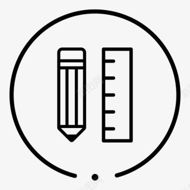 天空夜晚铅笔和尺子购物者学校图标图标