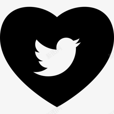 心心与推特社交媒体心跳的社交媒体标识图标图标