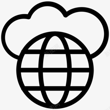 云存储全球全球云天气预报图标图标