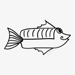 捕鱼生物鱼类海洋生物鳞片图标高清图片