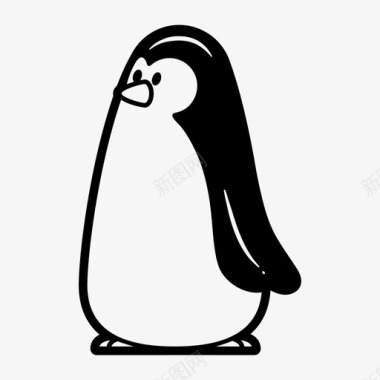 冬天的性格企鹅动物卡通图标图标