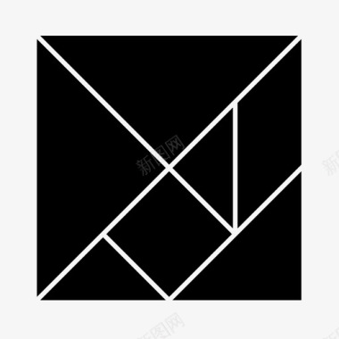 七巧板中国游戏三角形图标图标