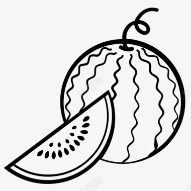 夏季新品西瓜带籽西瓜西瓜片图标图标