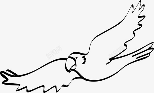 飞翔的鹦鹉鸟动物飞行图标图标
