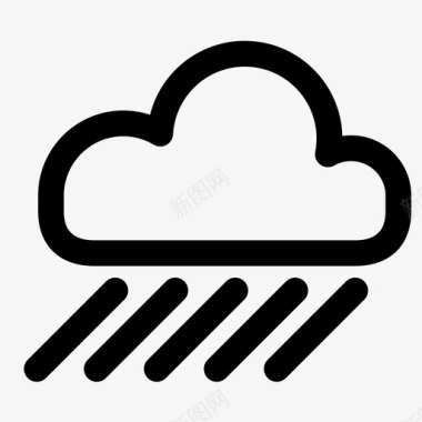 下大雨的天气大雨云多云图标图标
