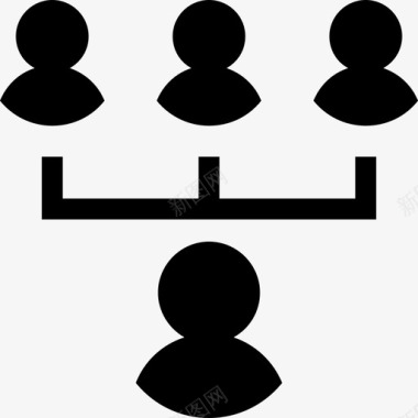 小组领导组织结构图括号图表图标图标