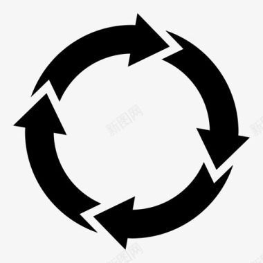圆圈标志循环箭头圆圈图标图标