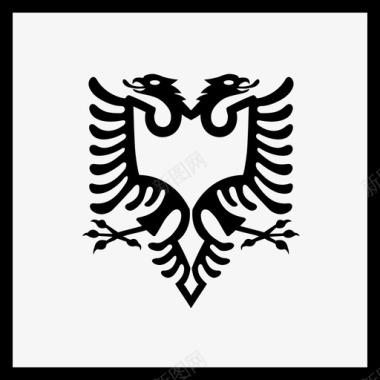 对称阿尔巴尼亚国家鹰图标图标