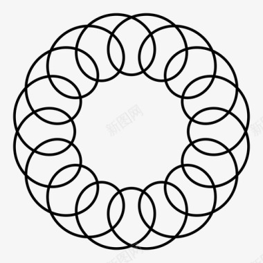 抽象几何流体装饰图案几何花对称螺旋图标图标