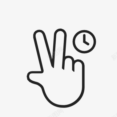 两个稻穗用两个手指轻拍并按住交互式手势用两个手指按住图标图标