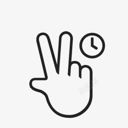 按住手势用两个手指轻拍并按住交互式手势用两个手指按住图标高清图片