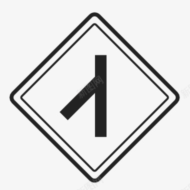 道路合并左标志yy交叉口图标图标