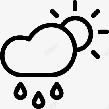 红色小图标小雨晴天小云图标图标