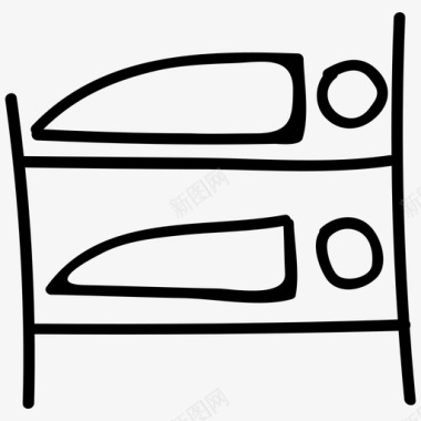 双层床双人床宿舍图标图标