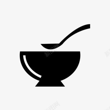 毛肚汤碗碗和勺子食物图标图标