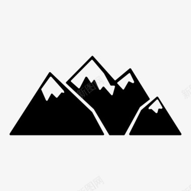 阿尔卑斯山山雪山荒野图标图标
